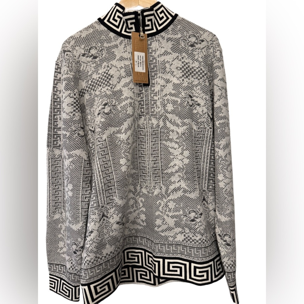 Men's Grey Patterned Sweater